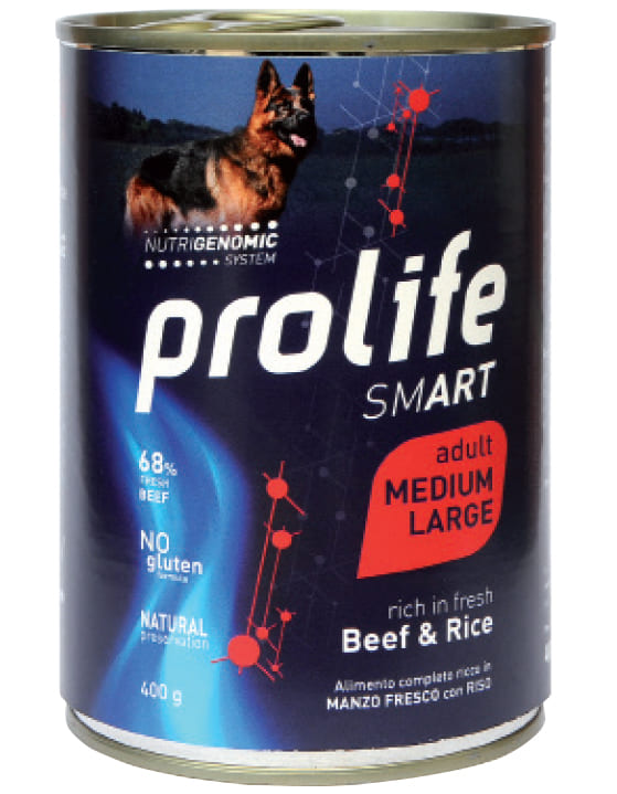 Prolife Dog Adult Medium Large Manzo E Riso Lattina 400 Gr (1)