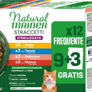 Natural Trainer Gatto Multipack Sterilized Straccetti Mix 12 Bustine 85 Gr (1)