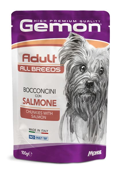 Gemon Bocconcini Con Salmone Cane Adult Busta 100 Gr (1)