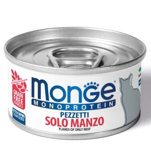 Monge Pezzetti Solo Manzo Gatto 80 Gr
