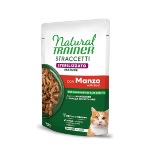 Natural Trainer Straccetti Manzo Sterilizzato Gatto 70 Gr (1)