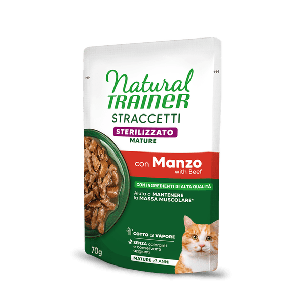 Natural Trainer Straccetti Manzo Sterilizzato Gatto 70 Gr (1)